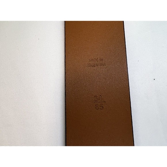 Chaps Men’s Belt Brown Genuine Leather 34" - Made‎ in Argentina - Picture 5 of 6